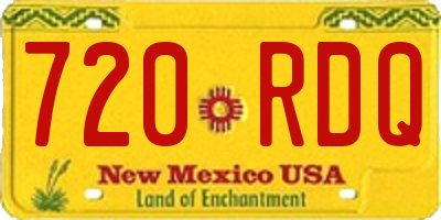 NM license plate 720RDQ