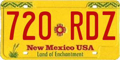 NM license plate 720RDZ