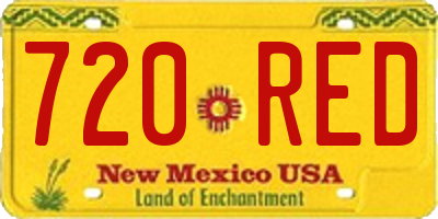 NM license plate 720RED