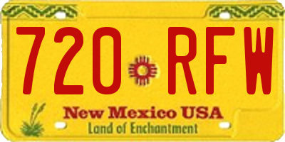NM license plate 720RFW