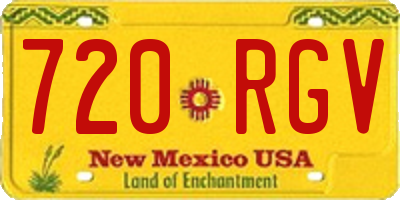 NM license plate 720RGV