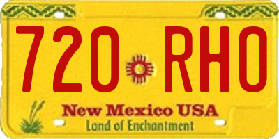 NM license plate 720RHO