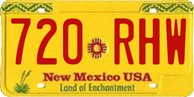 NM license plate 720RHW