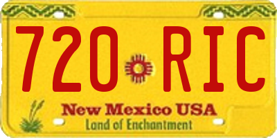 NM license plate 720RIC
