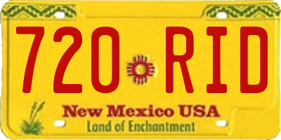 NM license plate 720RID