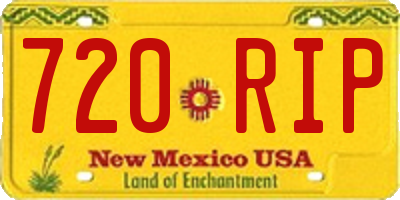 NM license plate 720RIP