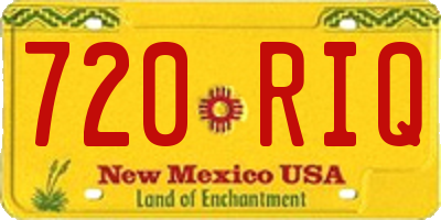 NM license plate 720RIQ