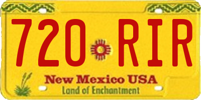 NM license plate 720RIR