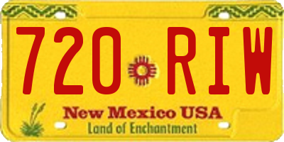NM license plate 720RIW