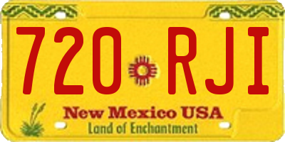 NM license plate 720RJI