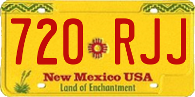 NM license plate 720RJJ