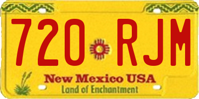 NM license plate 720RJM