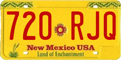 NM license plate 720RJQ