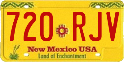 NM license plate 720RJV
