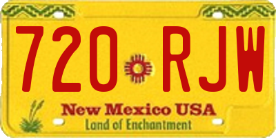 NM license plate 720RJW