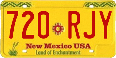 NM license plate 720RJY
