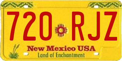 NM license plate 720RJZ