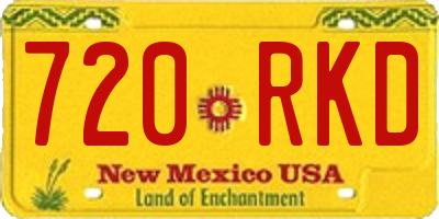 NM license plate 720RKD
