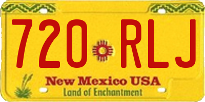 NM license plate 720RLJ