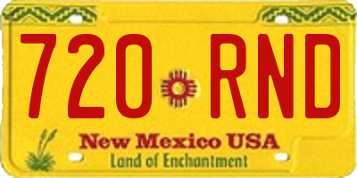 NM license plate 720RND