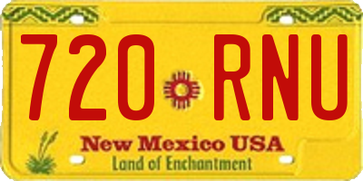 NM license plate 720RNU
