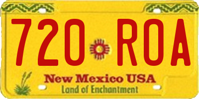 NM license plate 720ROA