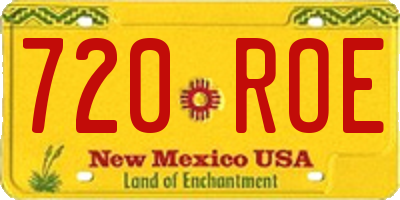 NM license plate 720ROE