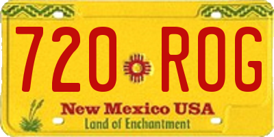 NM license plate 720ROG