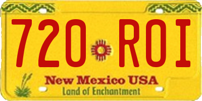 NM license plate 720ROI