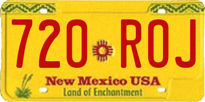 NM license plate 720ROJ