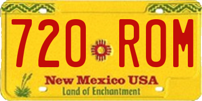 NM license plate 720ROM