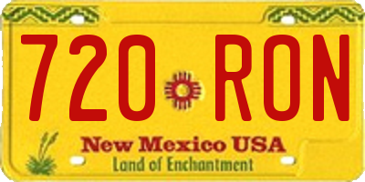 NM license plate 720RON