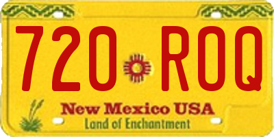 NM license plate 720ROQ