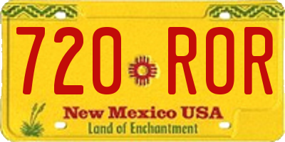 NM license plate 720ROR