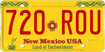 NM license plate 720ROU