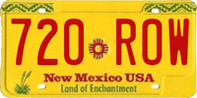 NM license plate 720ROW