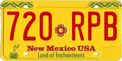 NM license plate 720RPB