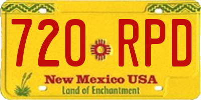 NM license plate 720RPD