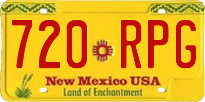 NM license plate 720RPG