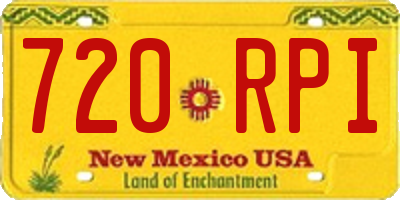 NM license plate 720RPI