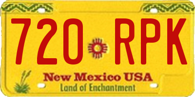 NM license plate 720RPK