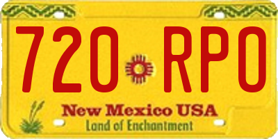 NM license plate 720RPO
