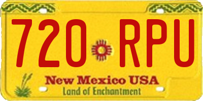 NM license plate 720RPU