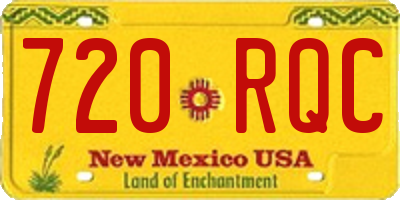 NM license plate 720RQC