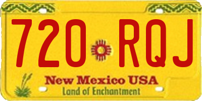NM license plate 720RQJ
