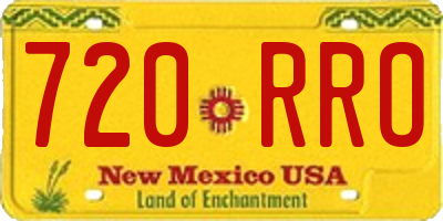 NM license plate 720RRO