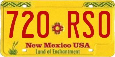NM license plate 720RSO