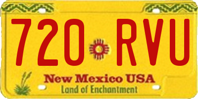 NM license plate 720RVU