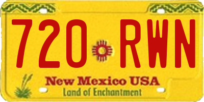 NM license plate 720RWN
