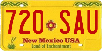 NM license plate 720SAU